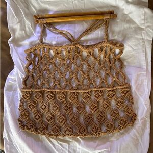 Vintage boho macrame handbag